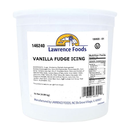 Lawrence Foods Lawrence Foods Vanilla Fudge Icing 11lbs Tub, PK2 146240